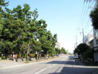 約300m:村井玄斎公園前の様子 約300m:村井玄斎公園前の様子